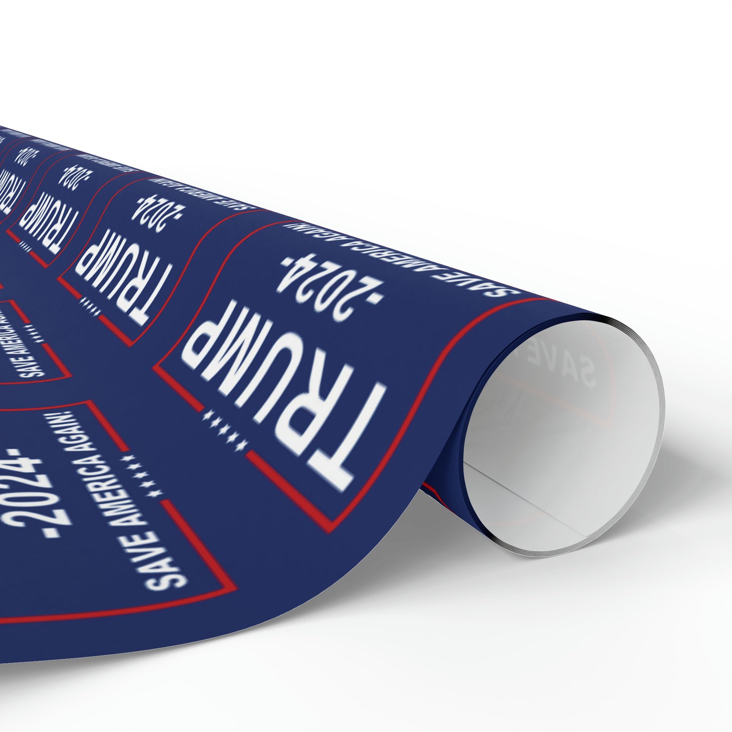 Pro Trump 2024 Save American Again Christmas Wrapping Paper Blue