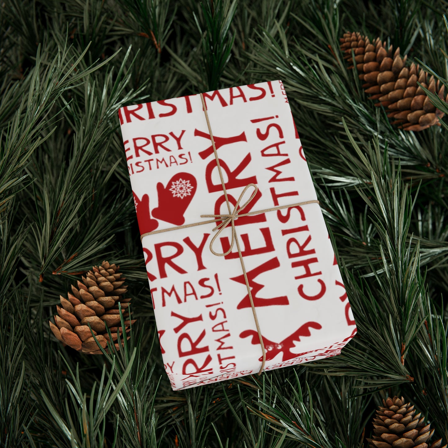 Cute Holiday Christmas Gift Wrap - Red and White Christmas Wrapping Paper