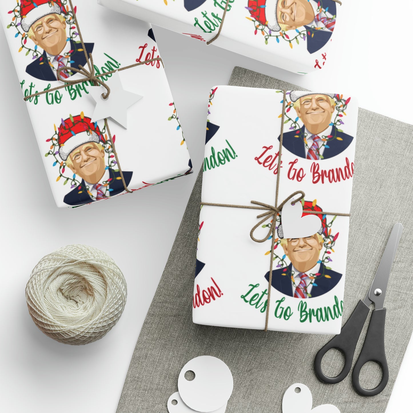 Santa Funny Trump Wrapping Paper for Gifts - Make America Great Again Christmas Gift Wrapping Paper