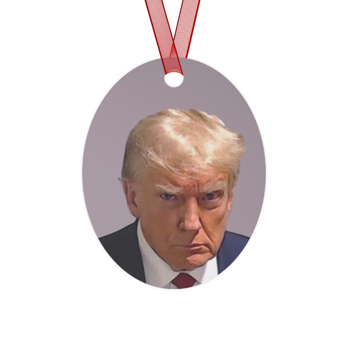 The Christmas Trump Mugshot 2023 Keepsake Metal Ornaments Double Sided