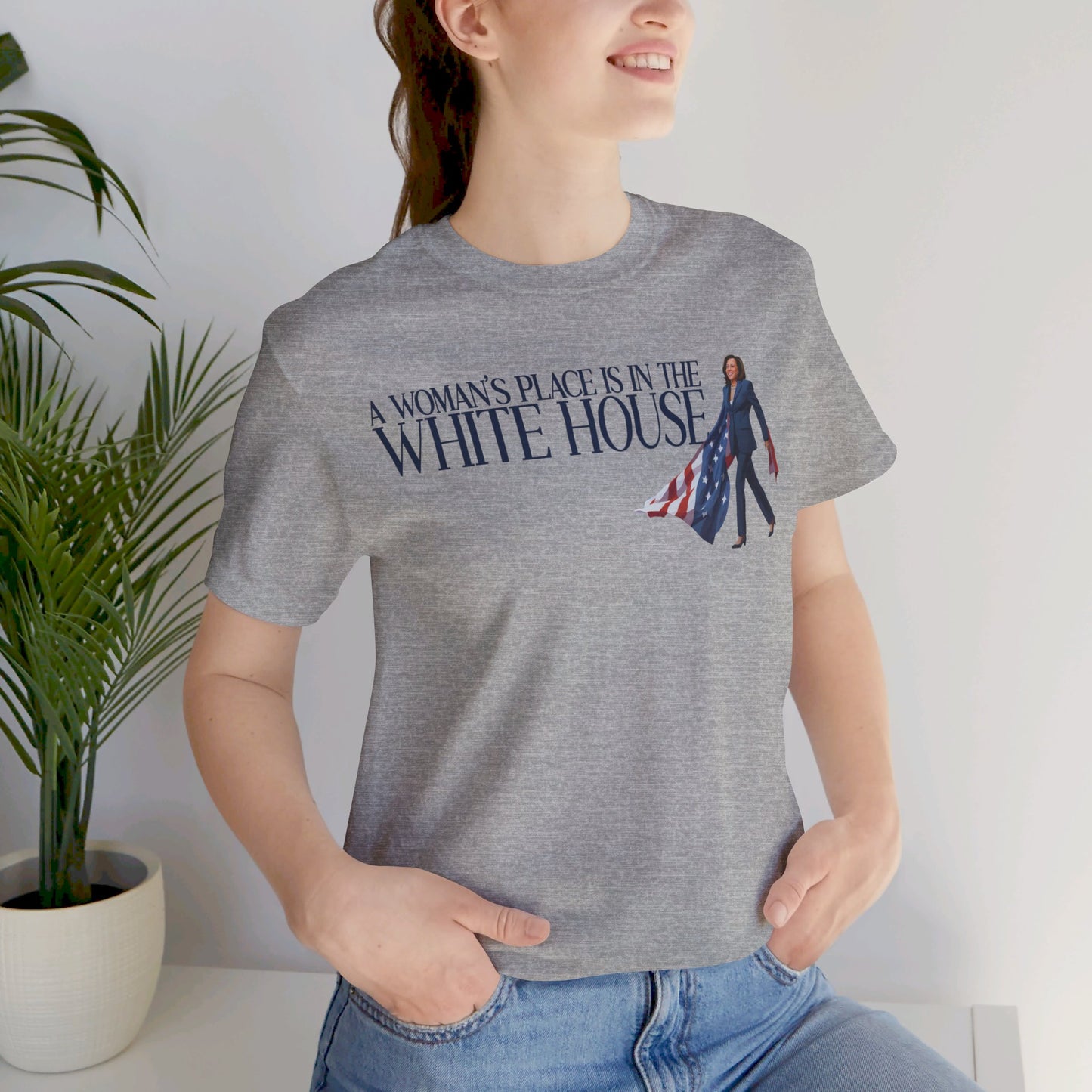 Woman's Place is in the White House, Madam President Kamala Harris, Bella Canvas 3001 Unisex T-Shirt, Kamala Shirt, Kamala DNC Shirt, Kamala