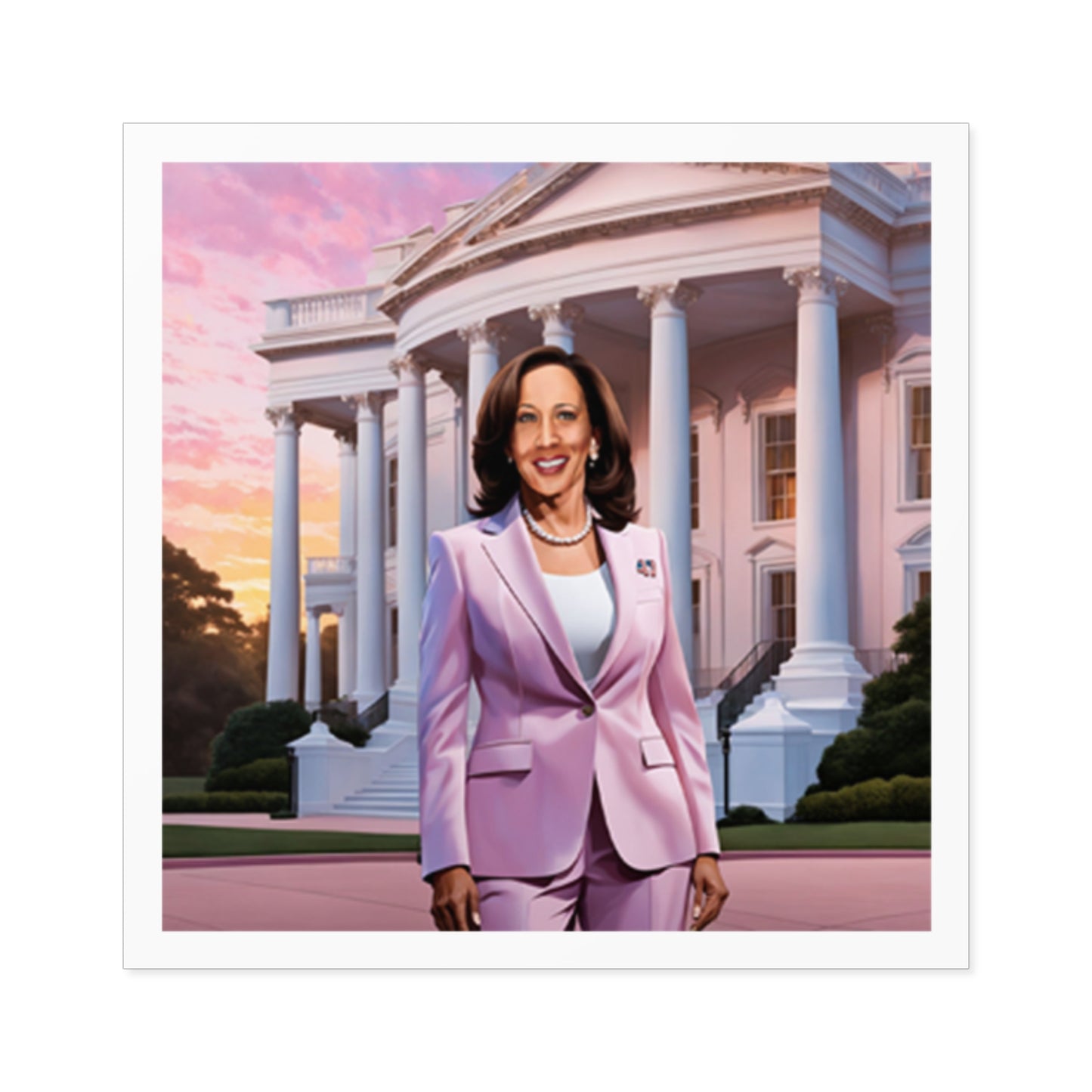 Kamala Harris Digi-Art Sticker, Indoor\Outdoor Vinyl Sticker, Kamala Harris 2024, Kamala White House, Vote Kamala 2024, Kamala Sticker