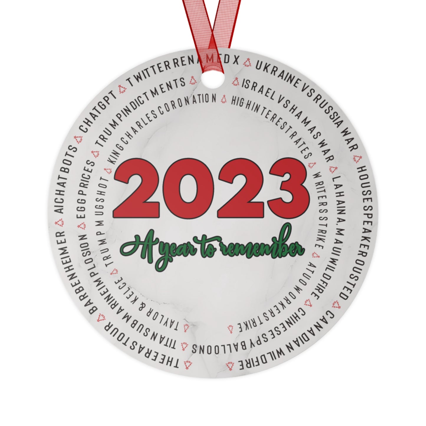 Commemorative 2023 Christmas Ornament 2023 Keepsake Ornament Lightweight Shaterproof Metal Ornament