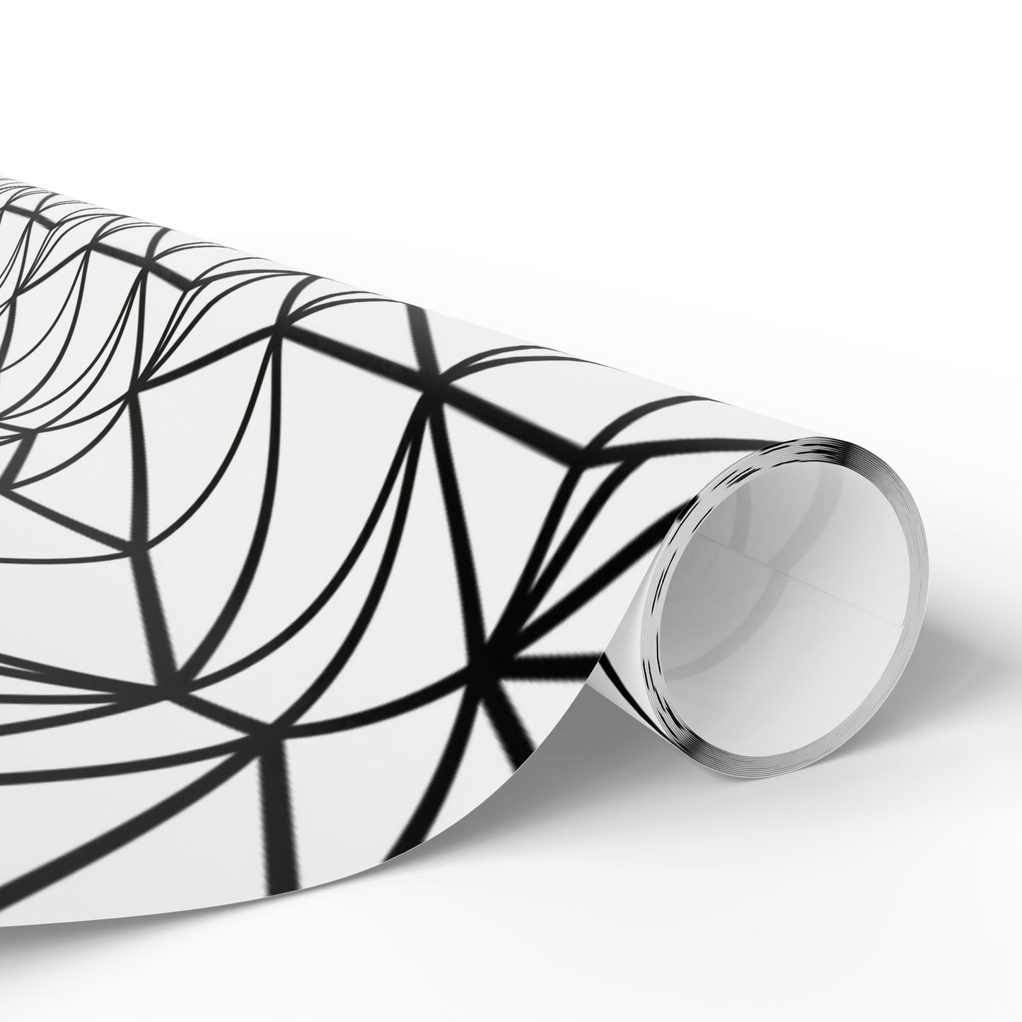 Black and White Poly Pattern Wrapping Paper for Gifts - Poly Shape Pattern Gift Wrap Paper