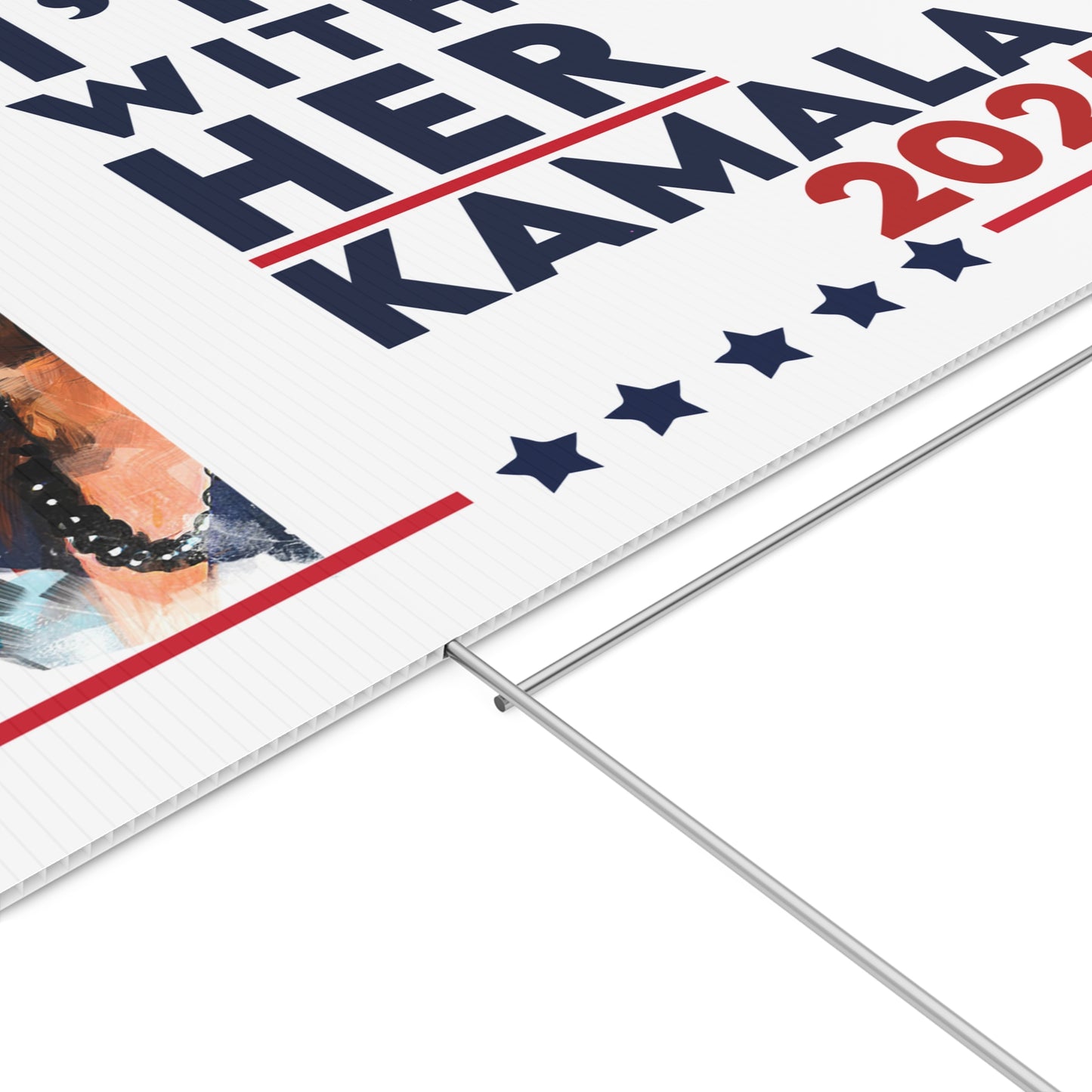 Kamala Harris 2024 Yard Sign with Stand, Kamala Sign, Vote Kamala, I'm With Her, Lawn Sign 18" x 24", Support Kamala Sign, President Kamala