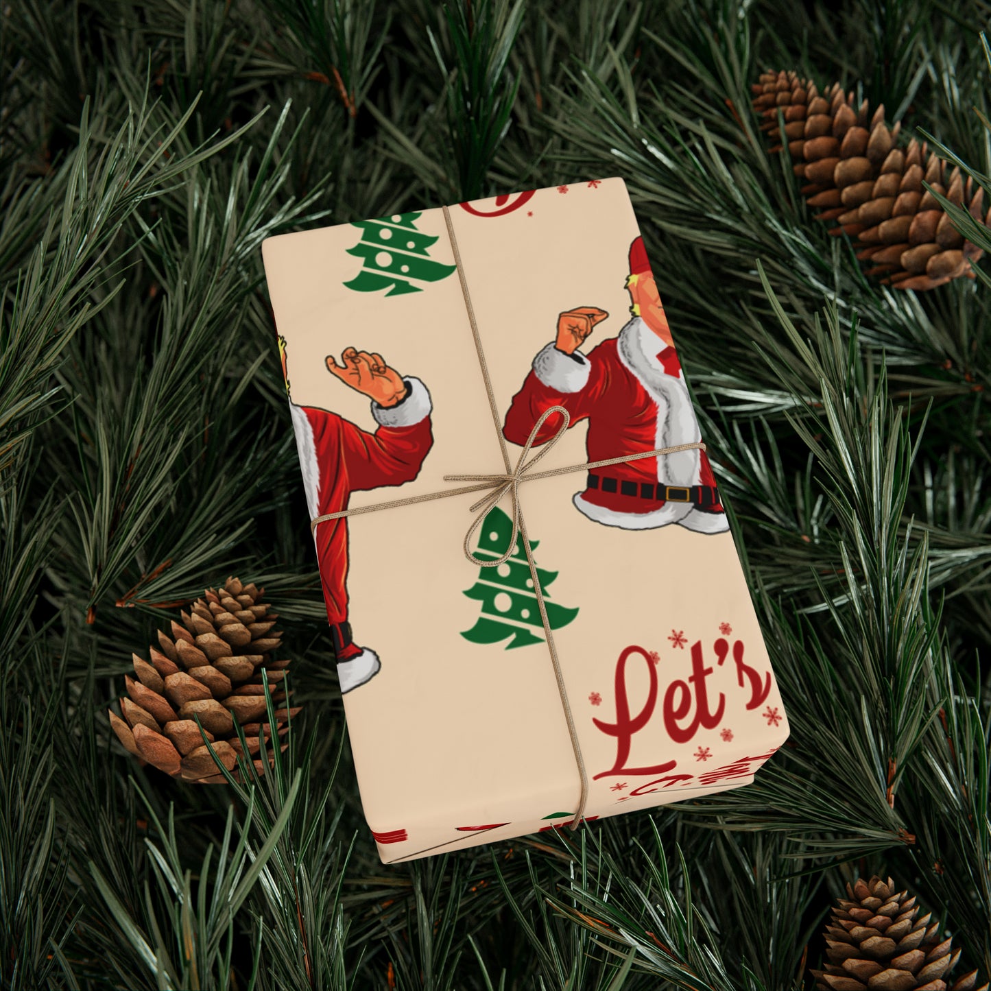 Funny Trump Christmas Wrapping Paper for Gifts - Let's Go Brandon Gift - Funny Santa Trump Wrapping Paper Christmas