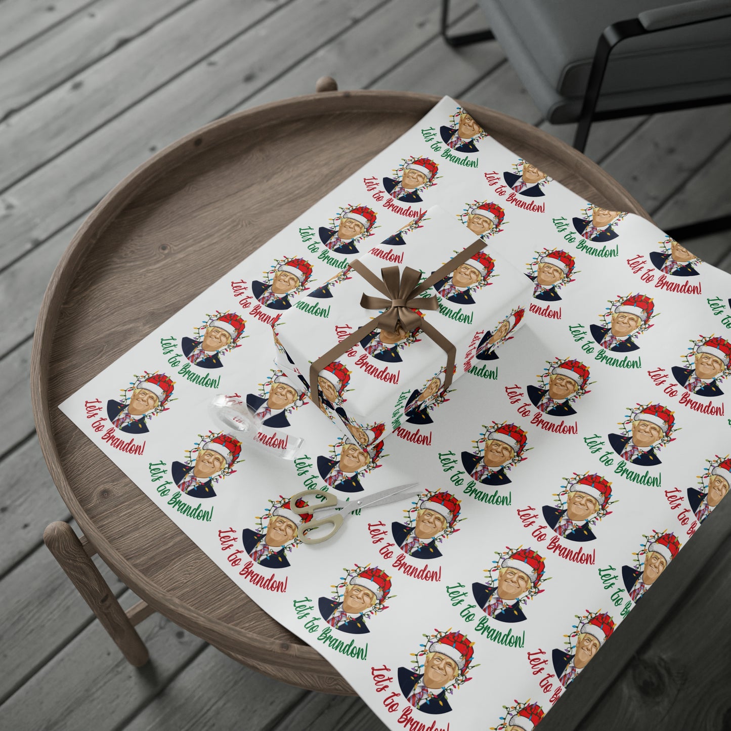 Santa Funny Trump Wrapping Paper for Gifts - Make America Great Again Christmas Gift Wrapping Paper