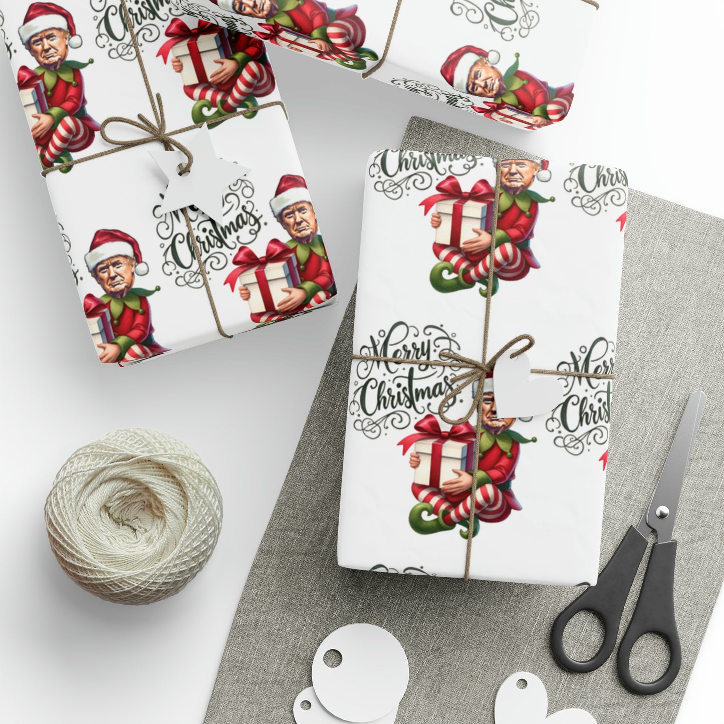 The Great Trump Elf Gift Wrap Merry Christmas Gift Wrap Elf Trump 2024 Trump Wrapping Paper Trump Christmas Funny Gift Wrap MAGA Trump