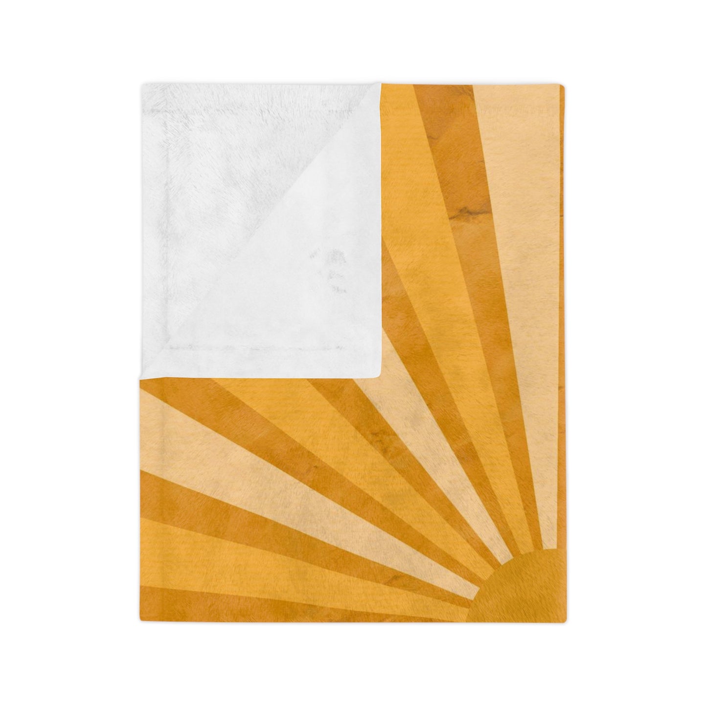 Groovy Yellow Sun Rays Throw Sofa Bed Blanket - Soft Thick Velveteen Minky Throw Blanket