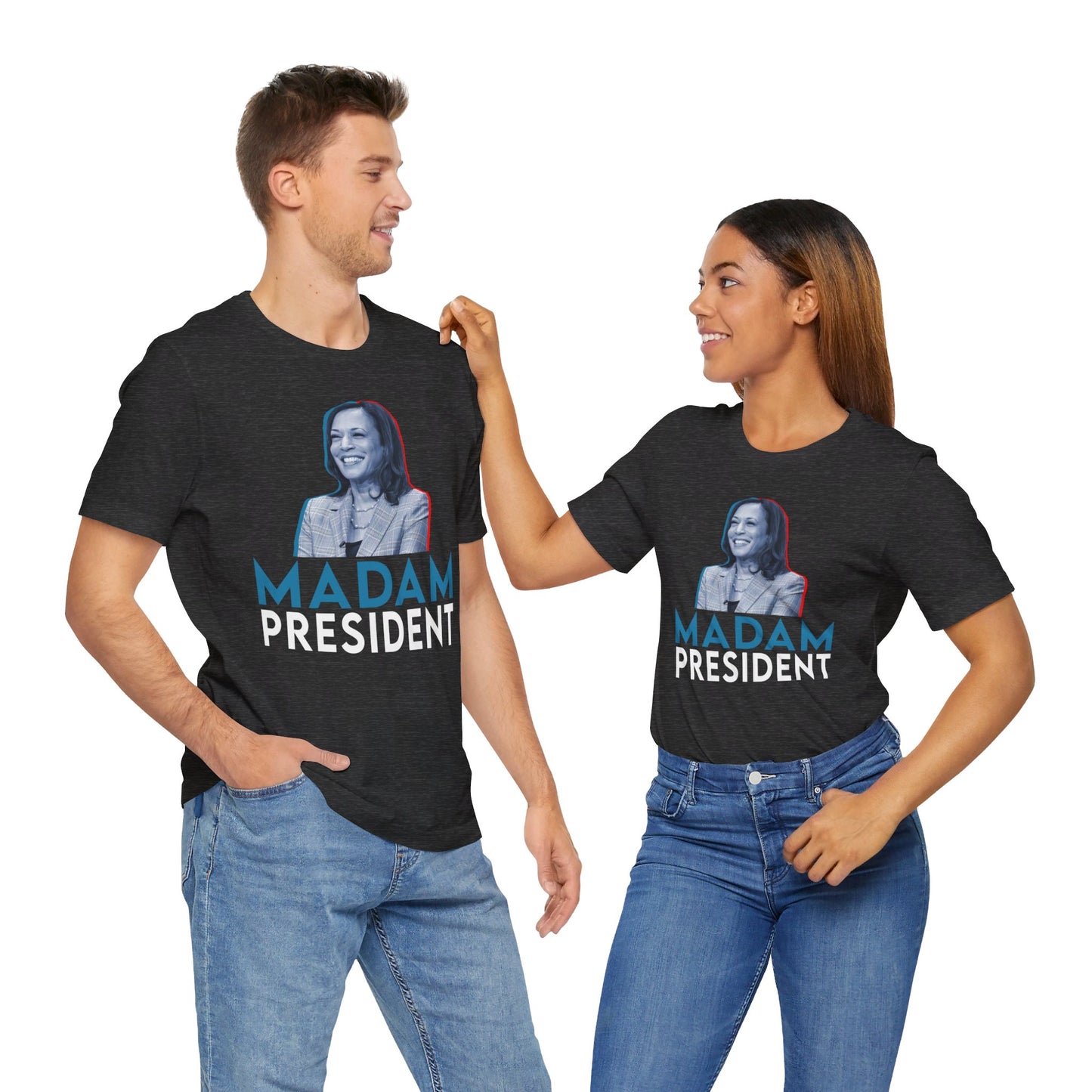 Madam President Kamala Harris, Bella Canvas 3001 Unisex T-Shirt, Kamala Shirt, Kamala DNC Shirt - Anti Trump, Democracy Shirt, Kamala Shirt