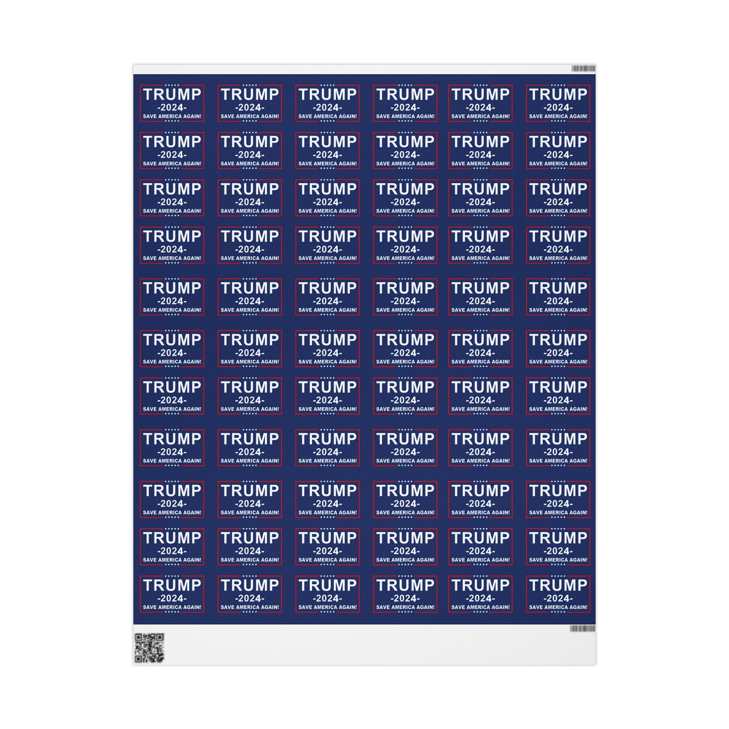 Pro Trump 2024 Save American Again Christmas Wrapping Paper Blue