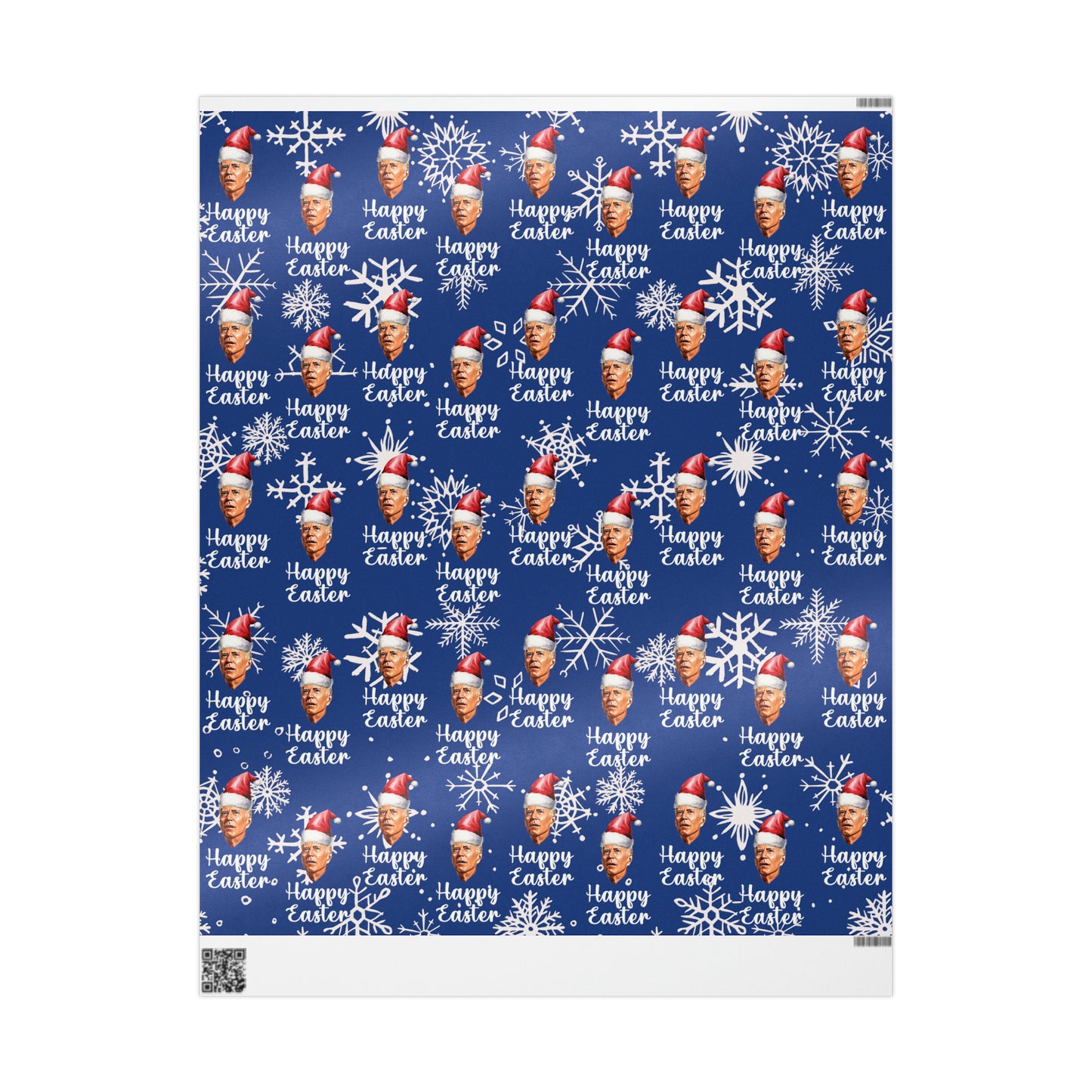 Comically Confused Biden Christmas Blue Wrapping Paper Happy Easter