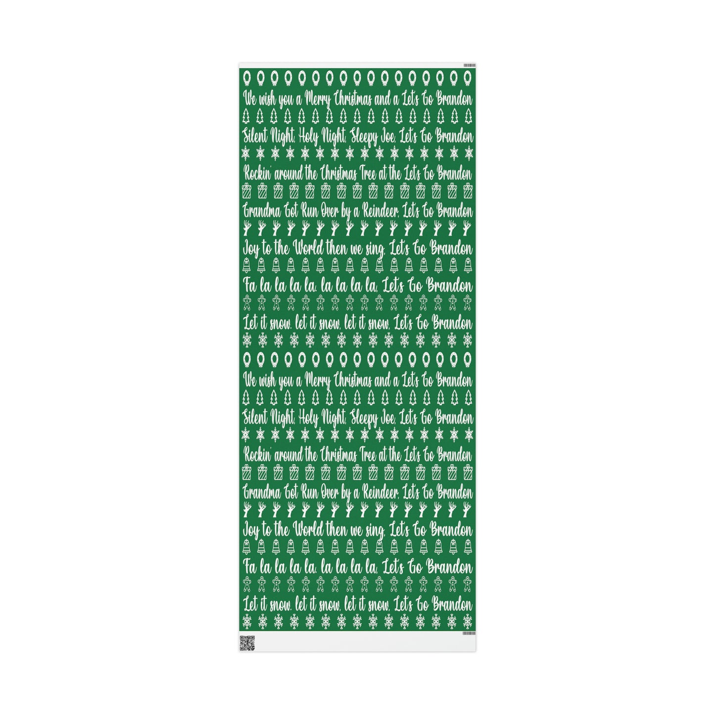 Funny Let's Go Brandon Christmas Gift Wrap Green - Brandon Trump Gift Wrap Funny Green Wrapping Paper