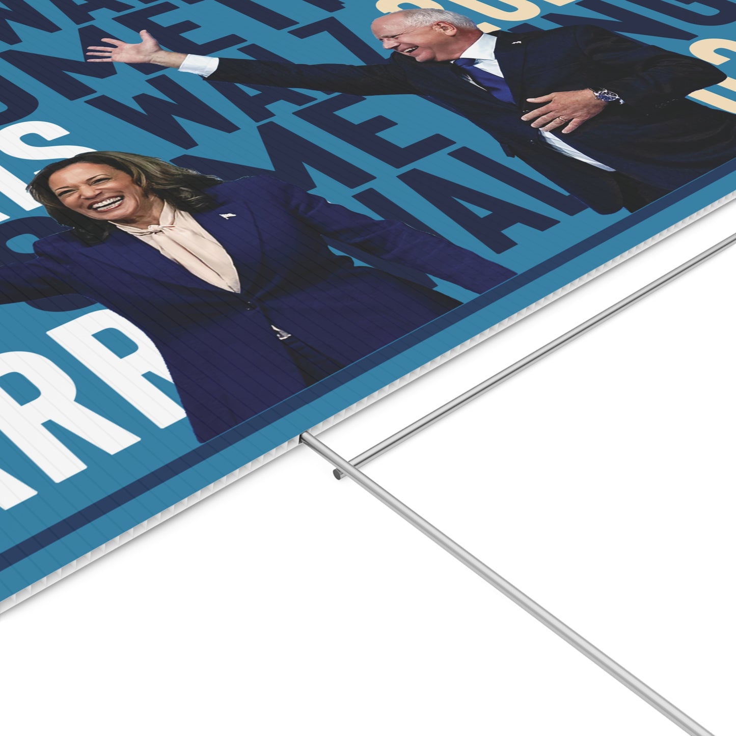 Michelle Obama Do Something, Harris Walz Lawn Sign, Double Sided Yard Sign with Stand, Kamala Yard Sign, Lawn Sign 18" x 24", Do Something