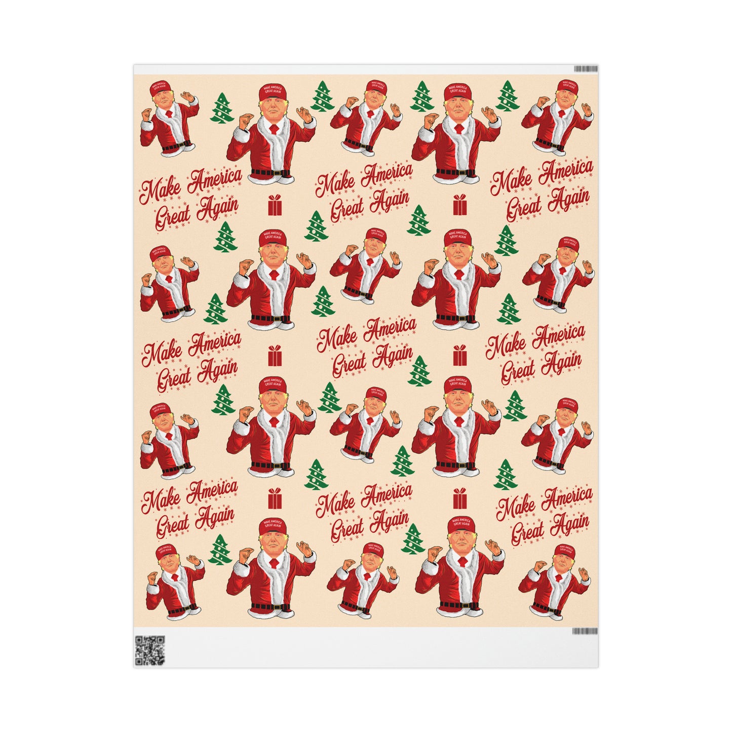 Funny MAGA Trump Christmas Wrapping Paper - Make America Great Again Gift - Joe Let's Go Brandon Funny Santa Trump Wrapping Paper