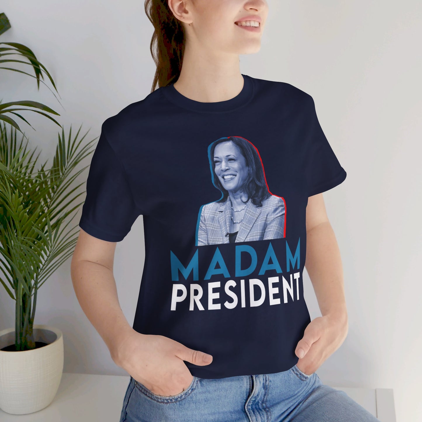 Madam President Kamala Harris, Bella Canvas 3001 Unisex T-Shirt, Kamala Shirt, Kamala DNC Shirt - Anti Trump, Democracy Shirt, Kamala Shirt