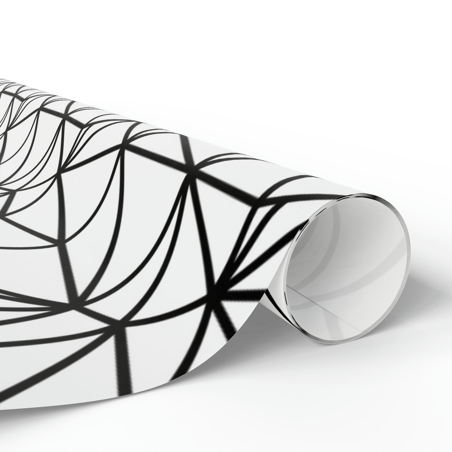 Black and White Poly Pattern Wrapping Paper for Gifts - Poly Shape Pattern Gift Wrap Paper