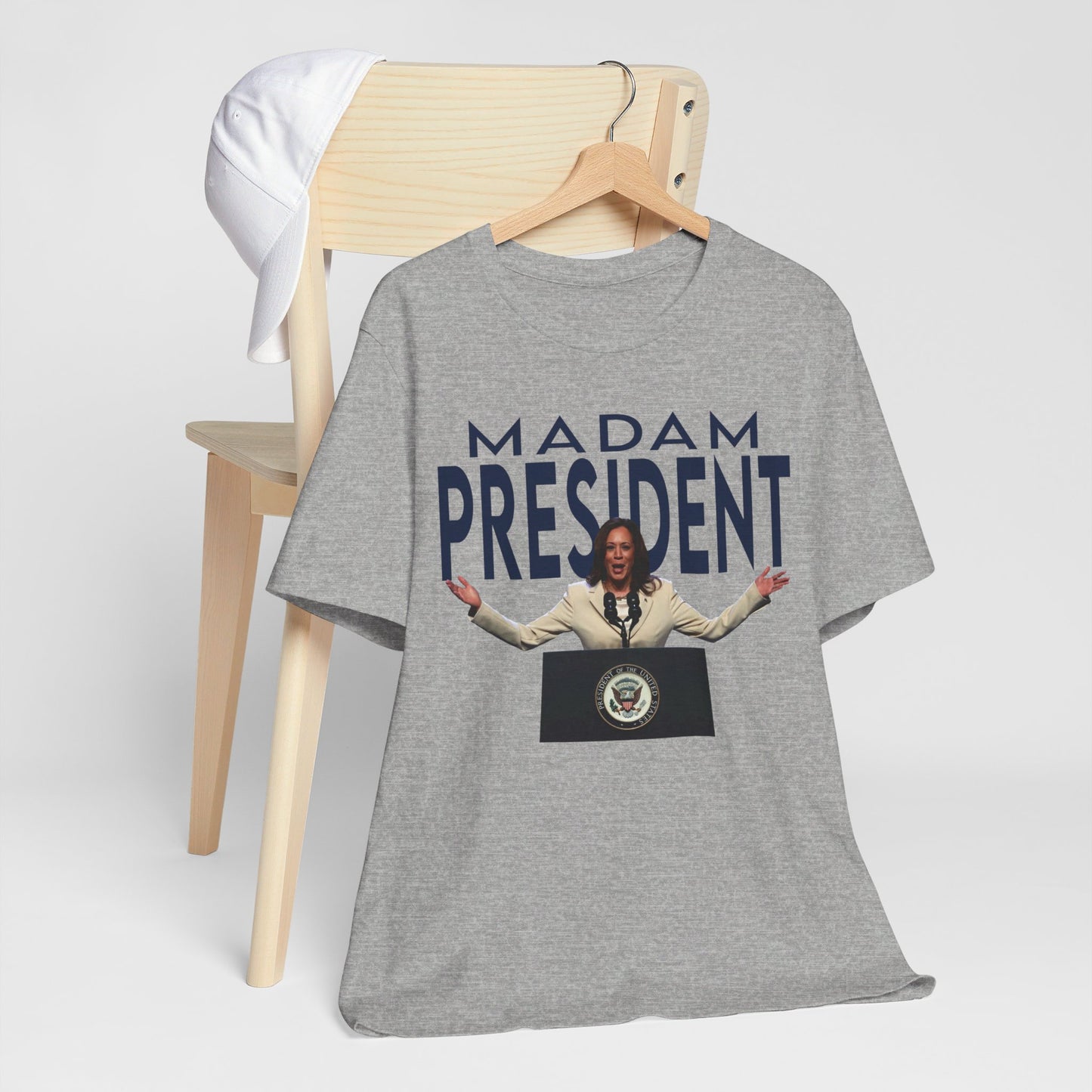 Madam President Kamala Harris, Bella Canvas 3001 Unisex T-Shirt, Kamala Shirt, Kamala DNC Shirt - Anti Trump, Democracy Shirt, Kamala Shirt