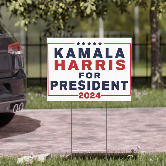 Kamala Harris for President 2024 Yard Sign with Stand, Kamala Sign, Vote Kamala, Lawn Sign 18" x 24", Support Kamala Sign, President Kamala