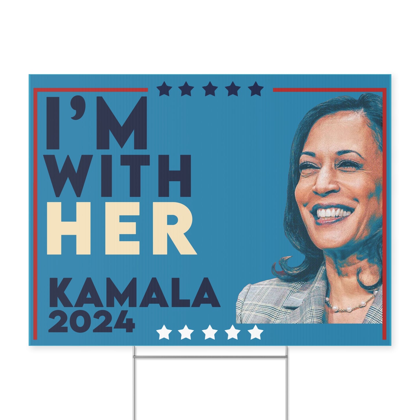 Support Kamala Harris 2024 Yard Sign with Stand, Kamala Sign, Vote Kamala, I'm With Her, Lawn Sign 18" x 24", Kamala Sign, President Kamala