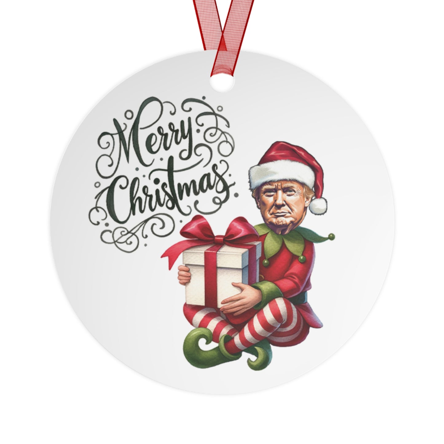 The Great Trump Elf Christmas Ornament Elf Trump Ornament Lightweight Shaterproof Metal Ornament
