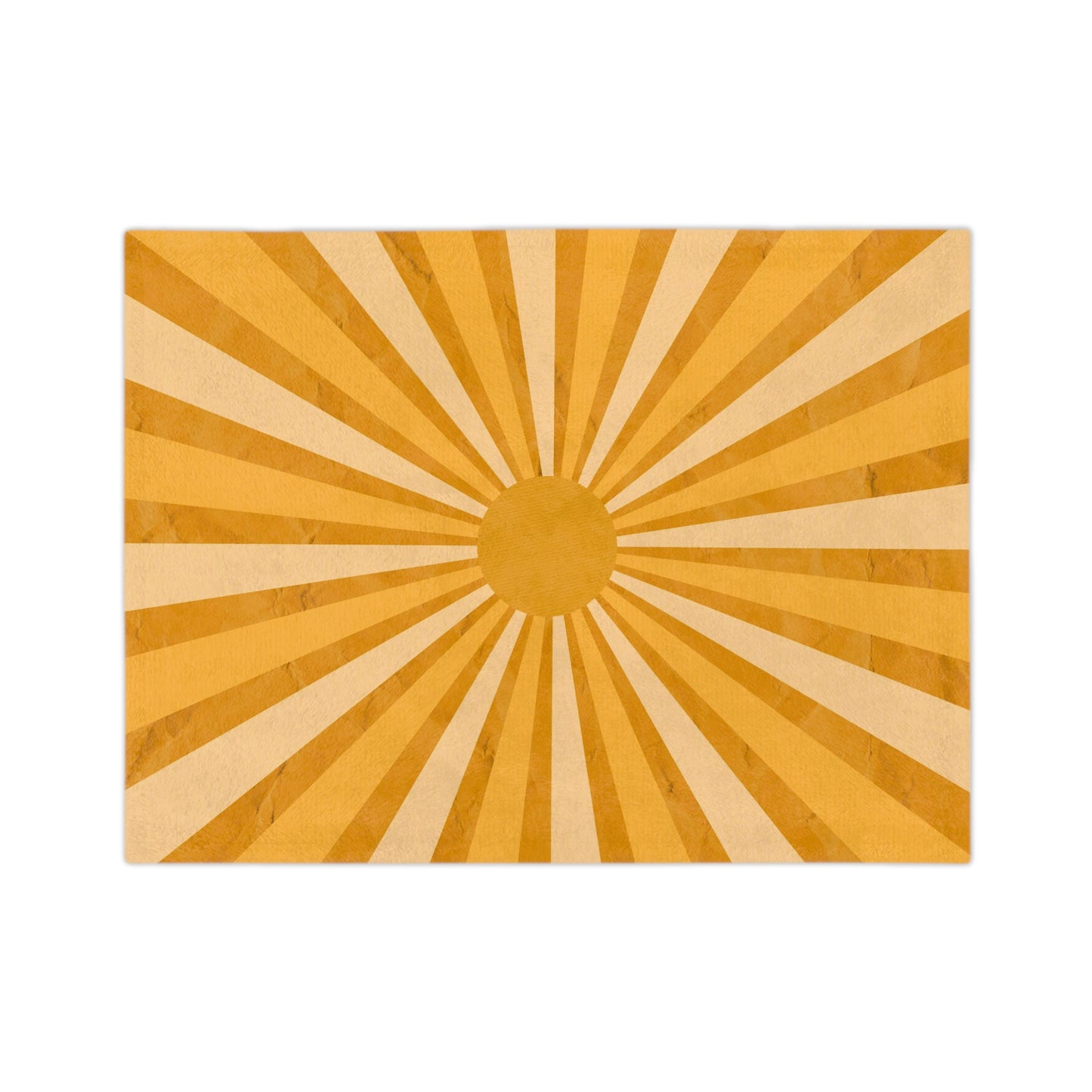 Groovy Yellow Sun Rays Throw Sofa Bed Blanket  - Soft Thick Velveteen Minky Throw Blanket