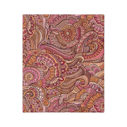 Beautiful Abstract Pink Theme Floral Throw Sofa Bed Blanket - Soft Thick Velveteen Minky Throw Blanket