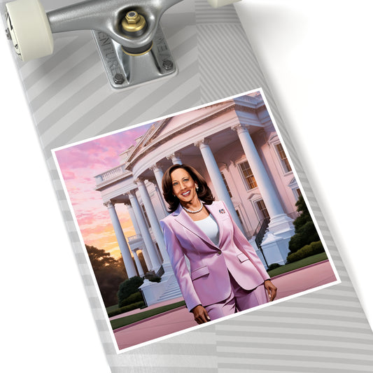 Kamala Harris Digi-Art Sticker, Indoor\Outdoor Vinyl Sticker, Kamala Harris 2024, Kamala White House, Vote Kamala 2024, Kamala Sticker