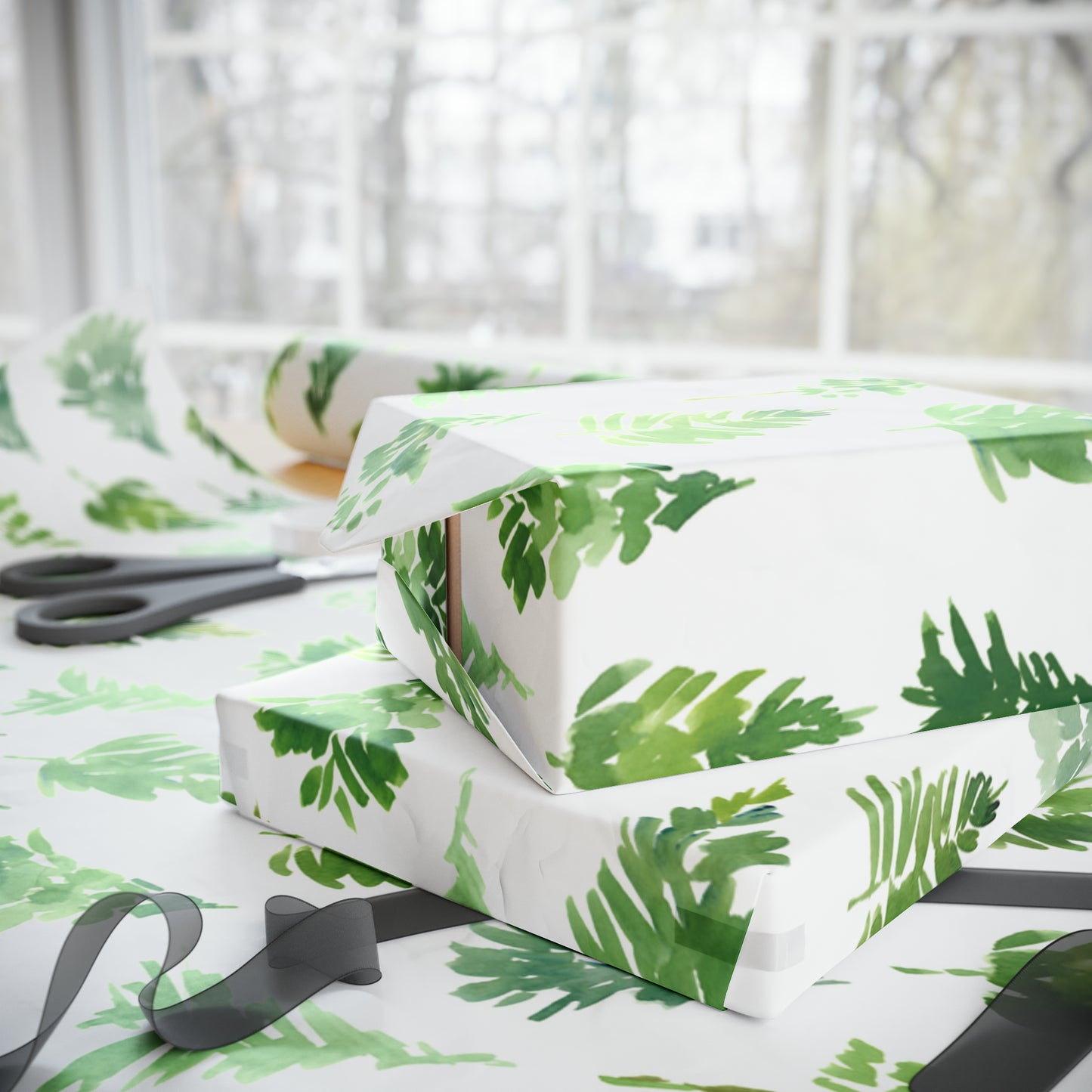 Gorgeous Green Pastel Trees Christmas Gift Wrap - Christmas Trees Wrapping Paper