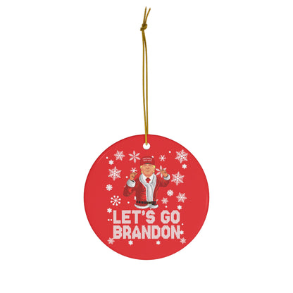 Santa Trump Maga Let's Go Brandon Ornament for Christmas Trump Ornament