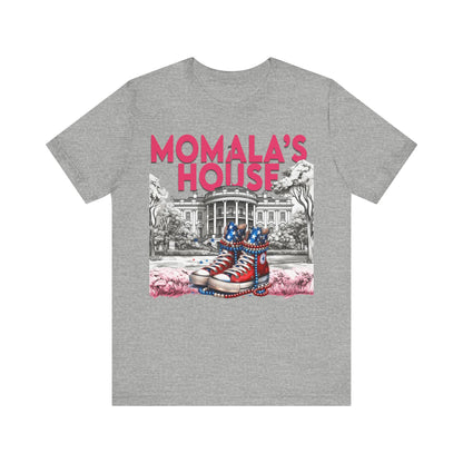 Momala, Momala's House, Madam President Kamala, Bella Canvas 3001 Unisex T-Shirt, Kamala Shirt, Kamala DNC Shirt, Kamala Chucks Pearls