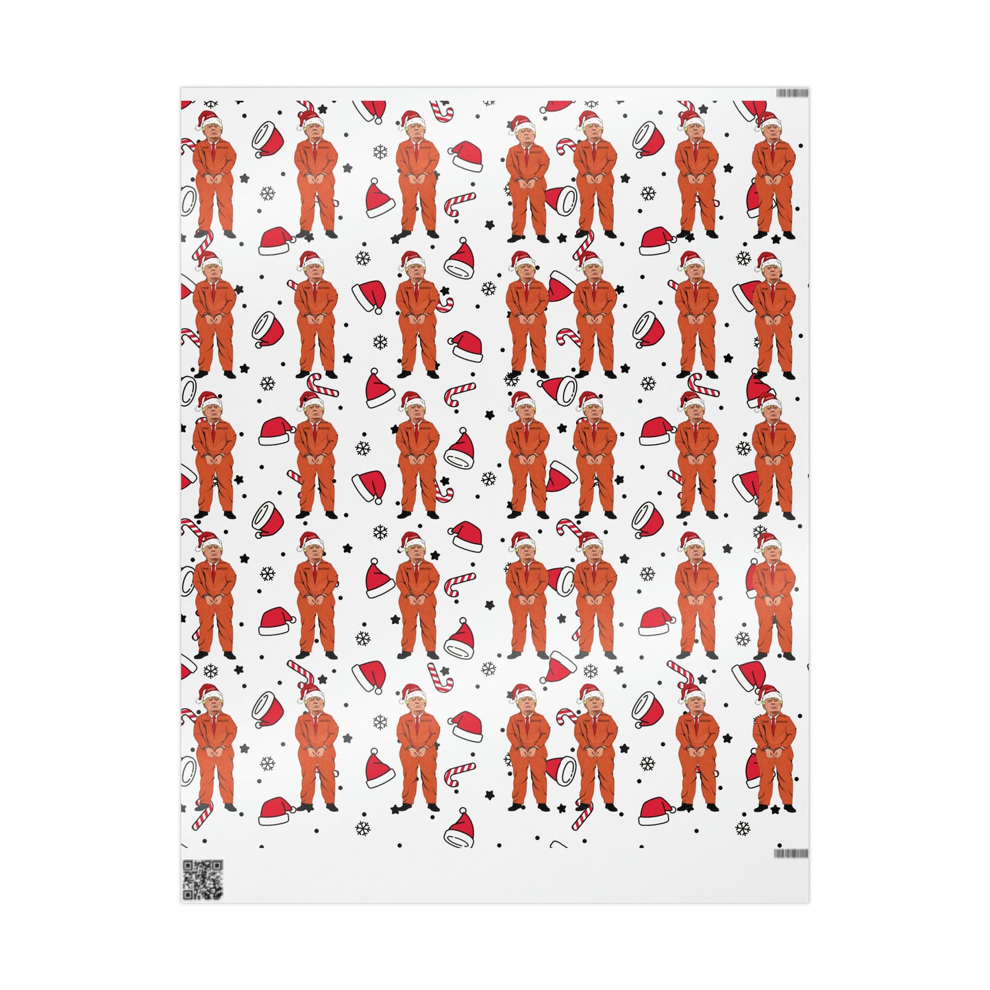 Funny Trump Orange Prison Suit Wrapping Paper for Gifts - Pro Biden Christmas Gift Wrap