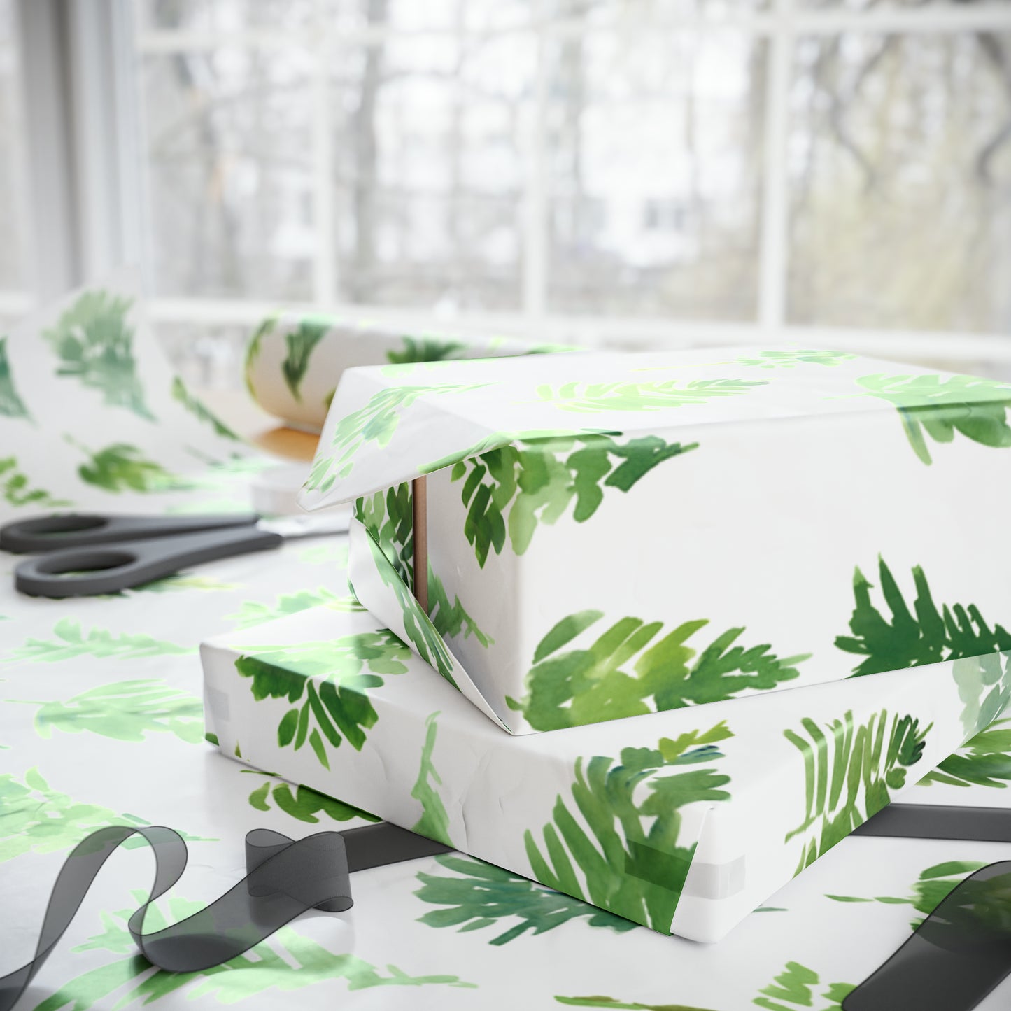 Gorgeous Green Pastel Trees Christmas Gift Wrap - Christmas Trees Wrapping Paper