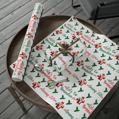 Christmas Trump 2024 Let's Go Brandon Wrapping Paper for Gifts