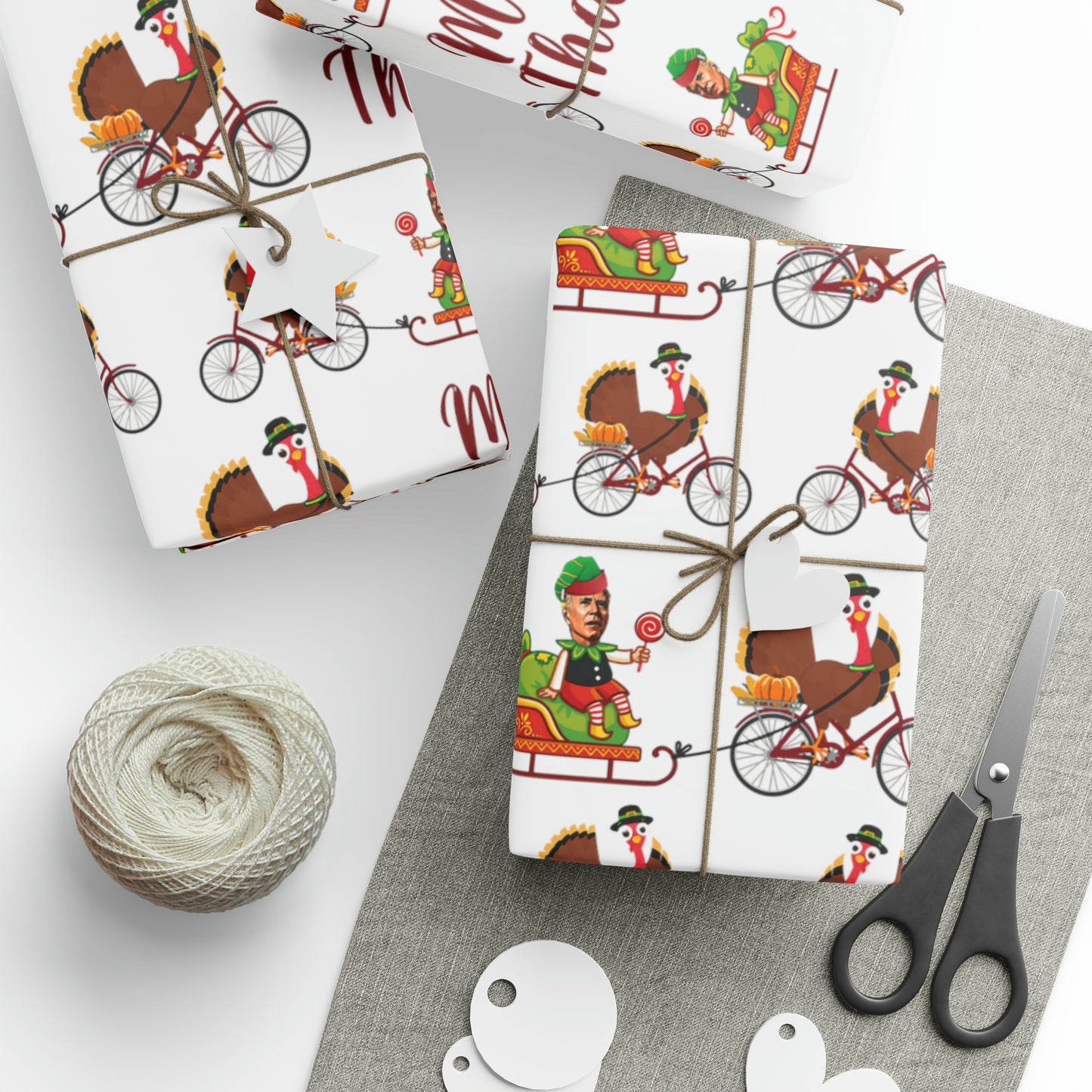 Hilarious Biden Confused Christmas Wrapping Paper for Gifts Biden Merry 4th of Thanksgiving