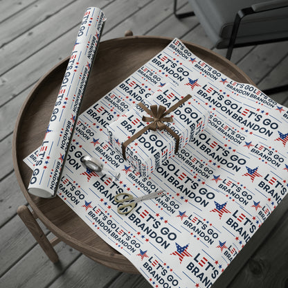 Let's Go Brandon Style USA Wrapping Paper for Gifts - Trump Maga Let's Go Brandon Trump Christmas Gift Wrap