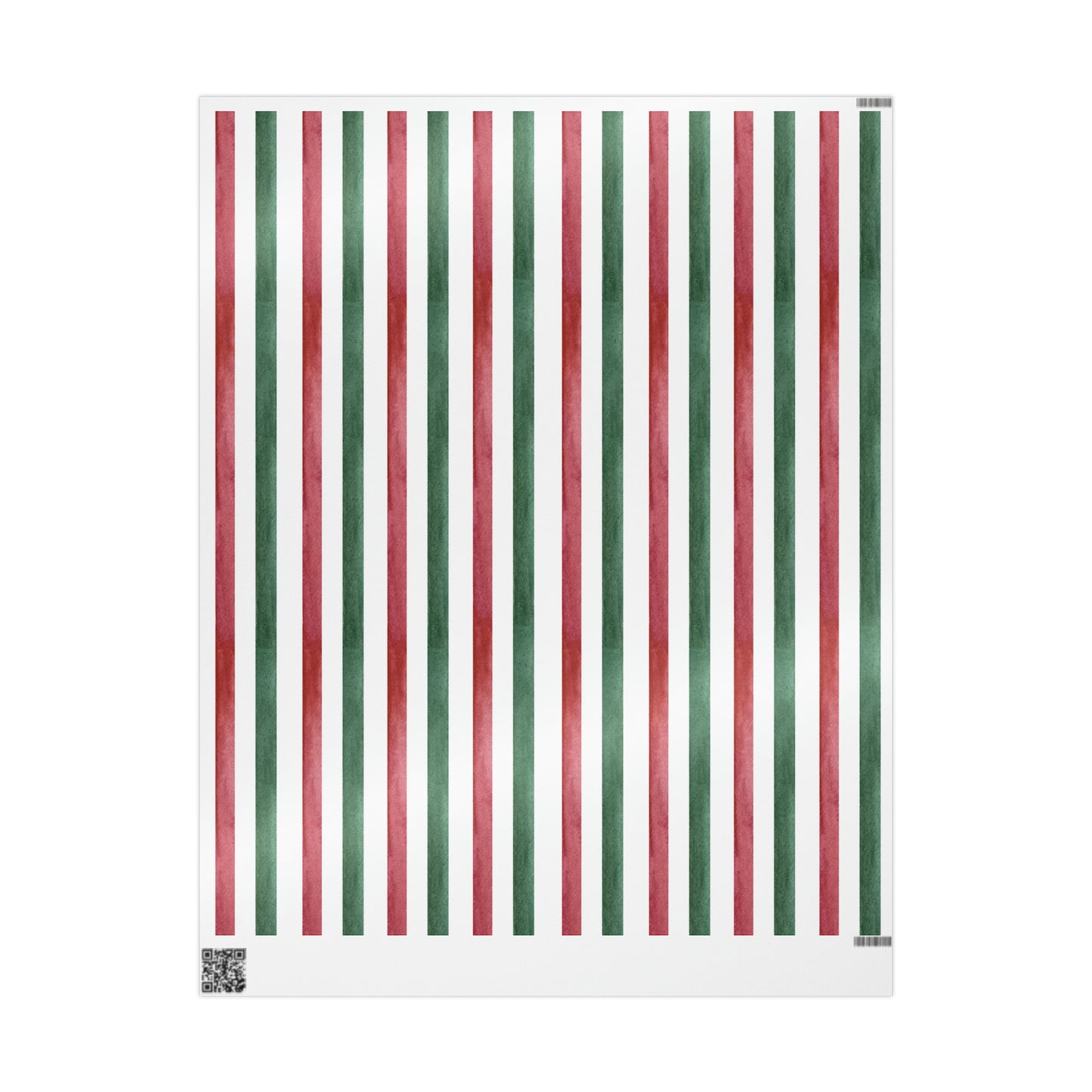 Watercolor Red Green Stripes Wrapping Paper for Gifts - Christmas Stripes Gift Wrap