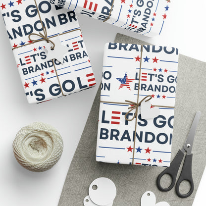 Let's Go Brandon Style USA Wrapping Paper for Gifts - Trump Maga Let's Go Brandon Trump Christmas Gift Wrap