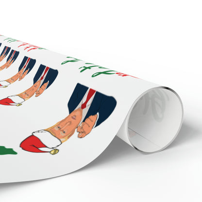 Top Trump Christmas Wrapping Paper - Trump Maga Gift - Funny Let's Go Brandon Trump Wrapping Paper
