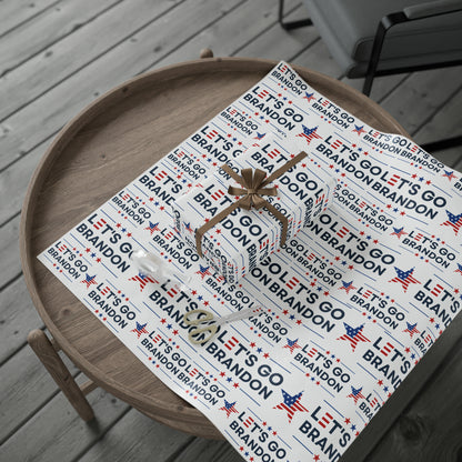 Let's Go Brandon Style USA Wrapping Paper for Gifts - Trump Maga Let's Go Brandon Trump Christmas Gift Wrap