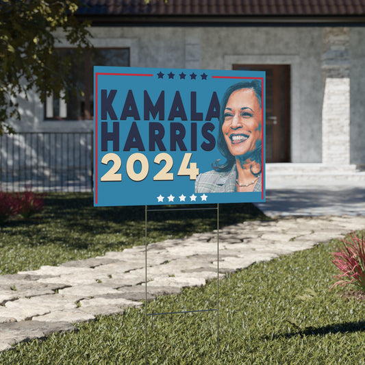 Kamala Harris 2024 Yard Sign with Stand, Kamala Sign, Vote Kamala, I'm With Her, Lawn Sign 18" x 24", Support Kamala Sign, President Kamala