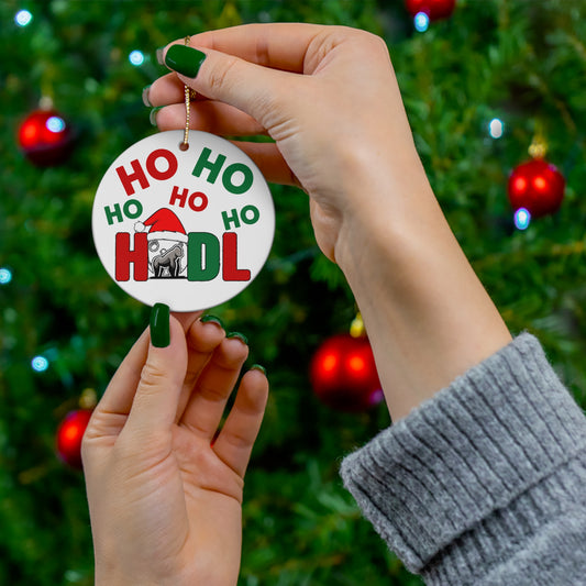 Ho Ho Ho Hodl Christmas Ornament - Ape Strong Hodl to the Moon Diamond Hands Ornament