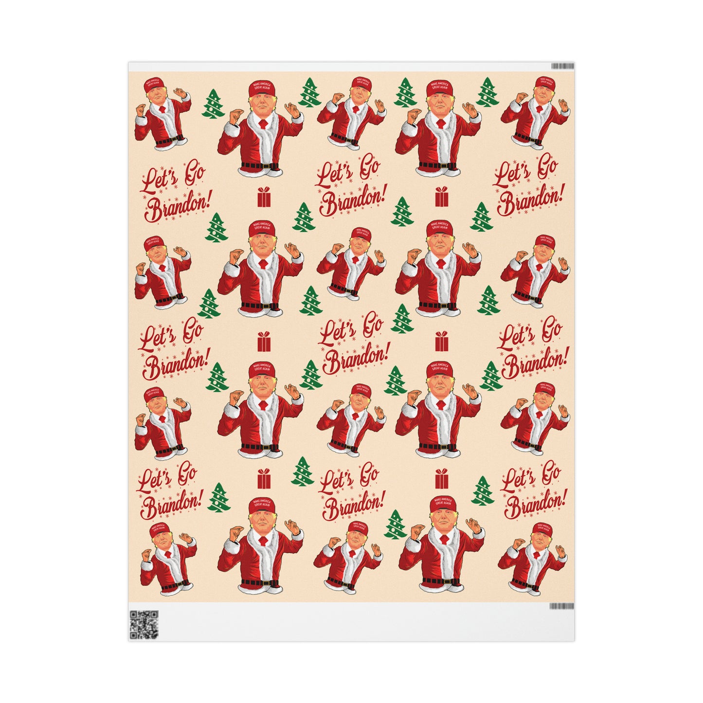 Funny Trump Christmas Wrapping Paper for Gifts - Let's Go Brandon Gift - Funny Santa Trump Wrapping Paper Christmas