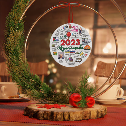 2023 Christmas Ornament 2023 Keepsake Ornament Lightweight Shaterproof Metal Ornaments Christmas Ornament Exchange Commemorative Ornament