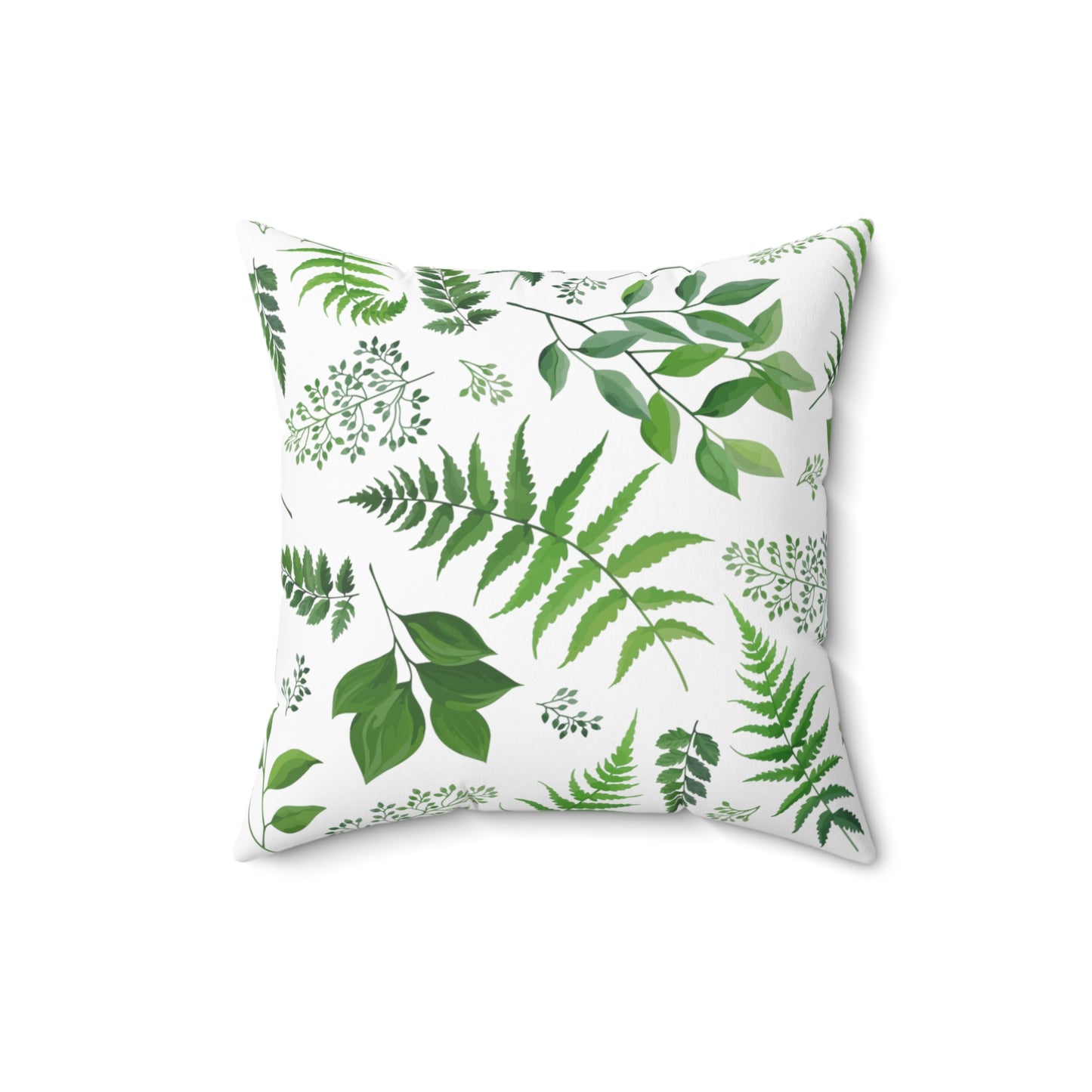 Floral Ferns Tropical Leaves Ferns Print Spun Polyester Square Pillow