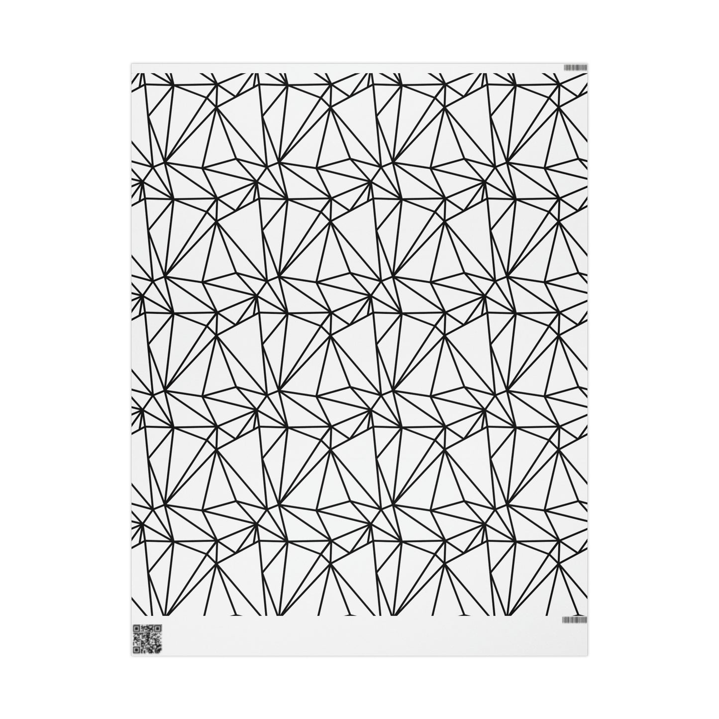 Black and White Poly Pattern Wrapping Paper for Gifts - Poly Shape Pattern Gift Wrap Paper