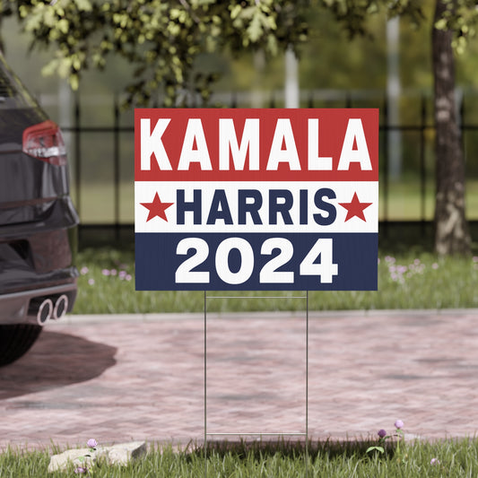 Kamala Harris 2024 Yard Sign with Stand, Kamala Sign, Vote Kamala, I'm With Her, Lawn Sign 18" x 24", Support Kamala Sign, President Kamala