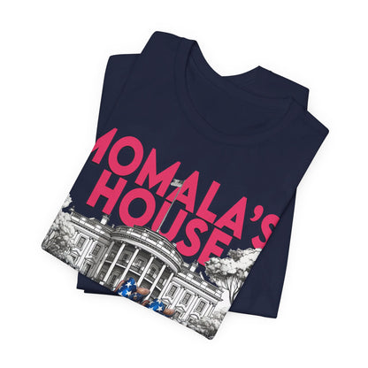 Momala, Momala's House, Madam President Kamala, Bella Canvas 3001 Unisex T-Shirt, Kamala Shirt, Kamala DNC Shirt, Kamala Chucks Pearls