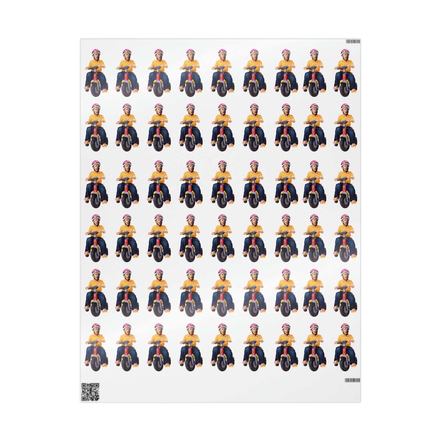 Toddler Biden Brandon Wrapping Paper - Funny Gift Wrap Biden Bike Gift Pro Trump Christmas Wrap