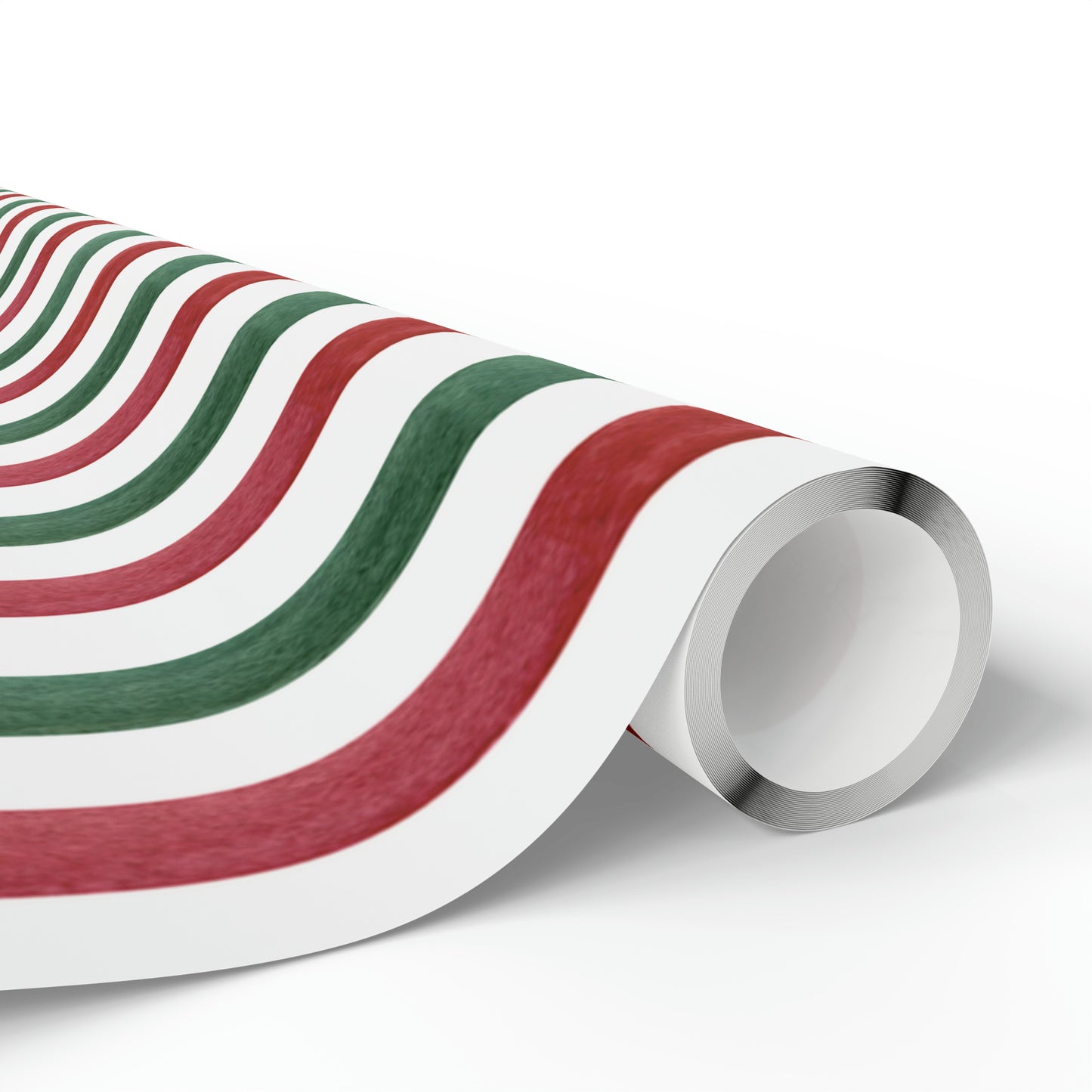 Watercolor Red Green Stripes Wrapping Paper for Gifts - Christmas Stripes Gift Wrap